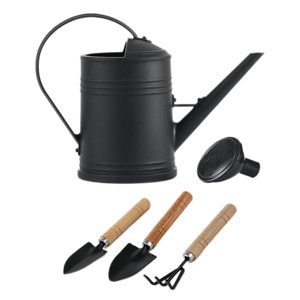 Ioensy - Regadera Con Pico Largo Para Regar Al Aire Libre Plantas Jardín Flores Verduras Negro