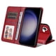 thumbnail image 2 of Funda Billetera para Samsung Galaxy S25 con Porta Tarjetas y Soporte Ajustable Rojo, 2 of 5