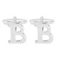 thumbnail image 1 of Uxcell Inicial Gemelos, Clásico Letra del Alfabeto B Gemelos de Cobre para Hombres 26 Letras A-Z con Caja para Hombres Padre Esposo Regalos de Bodas Negocios Fiesta de Cumpleaños, Tono Plateado, 1 of 6