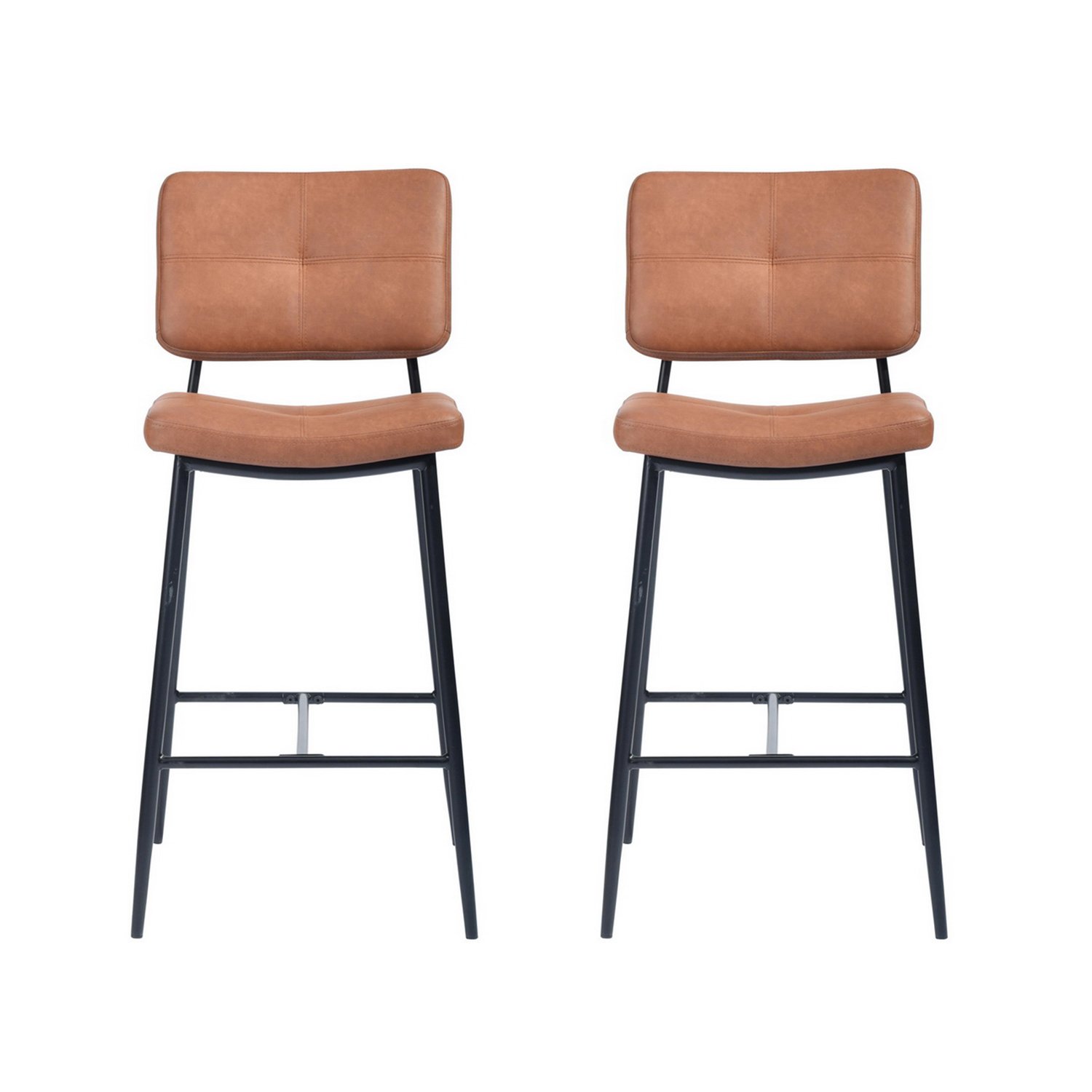 Novahus - Pack 2 Pisos De Bar Con Espaldar Acolchado Café