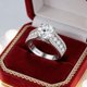 thumbnail image 3 of Juego de Anillos de Compromiso de Moissanita Color D VVS1 Juegos Nupciales Anillos de Boda para Mujer Plata Esterlina 925 Anillos de Promesa para Mujer Talla 5-9, 3 of 9