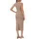 thumbnail image 3 of INSPIRE CHIC Vestido acanalado para mujeres con cuello barco sin mangas ajustado Bodycon Midi Vestidos XL Caqui, 3 of 6