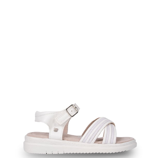 Sandalia Niña Brillos con Velcro Ajustable Blanco Pillin