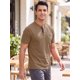 thumbnail image 4 of INSPIRE CHIC Camisetas Henley de Manga Corta Casual Básicas para Hombre S Marrón, 4 of 5
