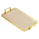 thumbnail image 2 of Bandeja Para Servir Con Asas Bandeja Para Comer Para Centro De Mesa Rectangular Borde Dorado ámbar, 2 of 5