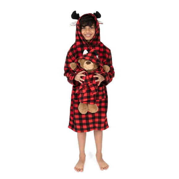 Bata de lana con capucha Leveret Girl & Doll Moose para niñas