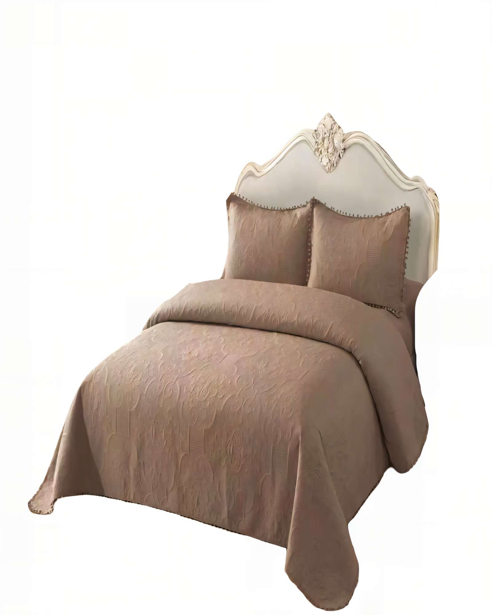 Genérico - Cubrecama Quilt De Verano 1 5 Plazas Con Pompon Color Marrón