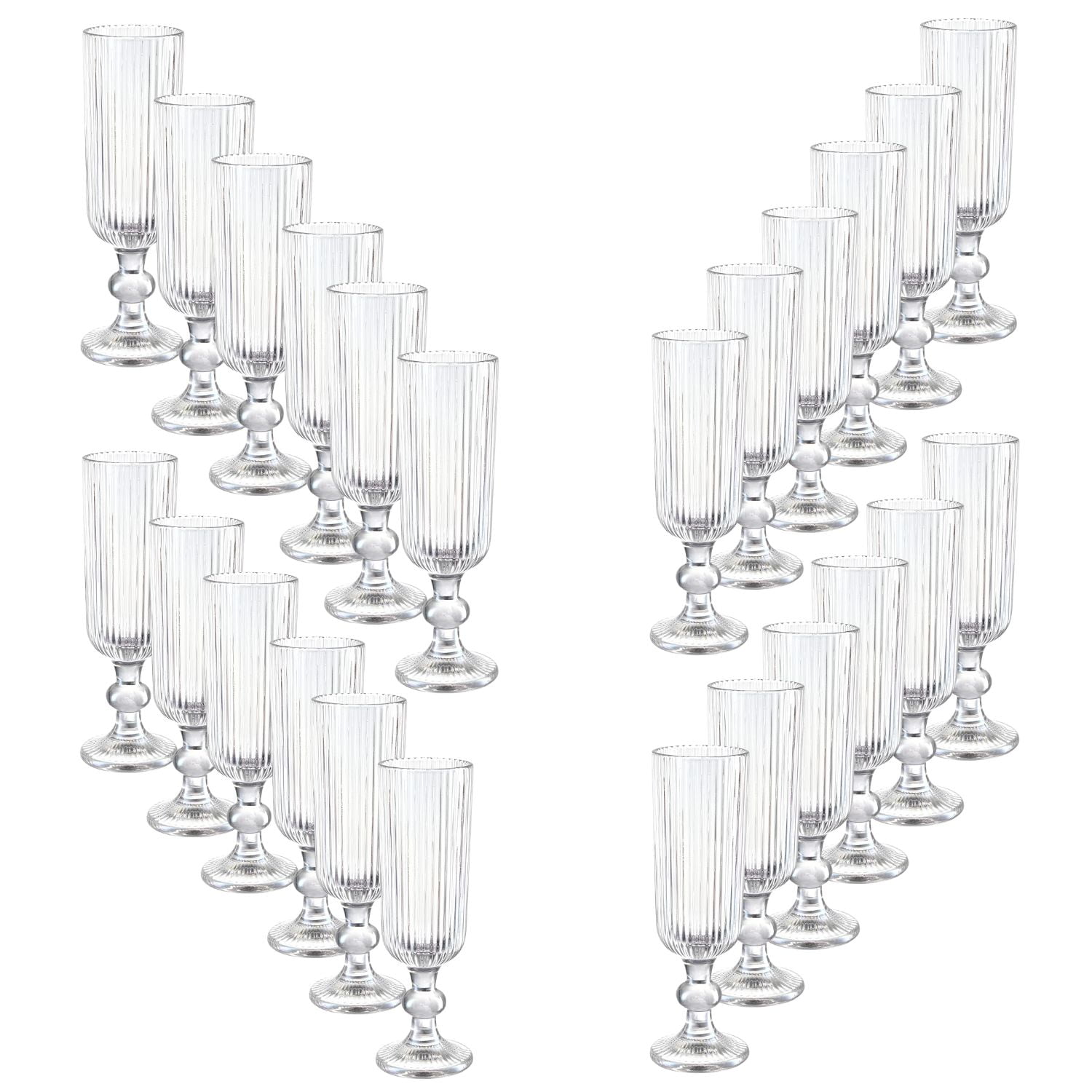 Set 24 Copas Flute Talladas 160ml Lisa Allegra De Vidrio