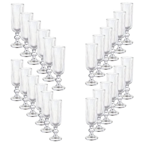 Set 24 Copas Flute Talladas 160Ml Lisa Allegra De Vidrio