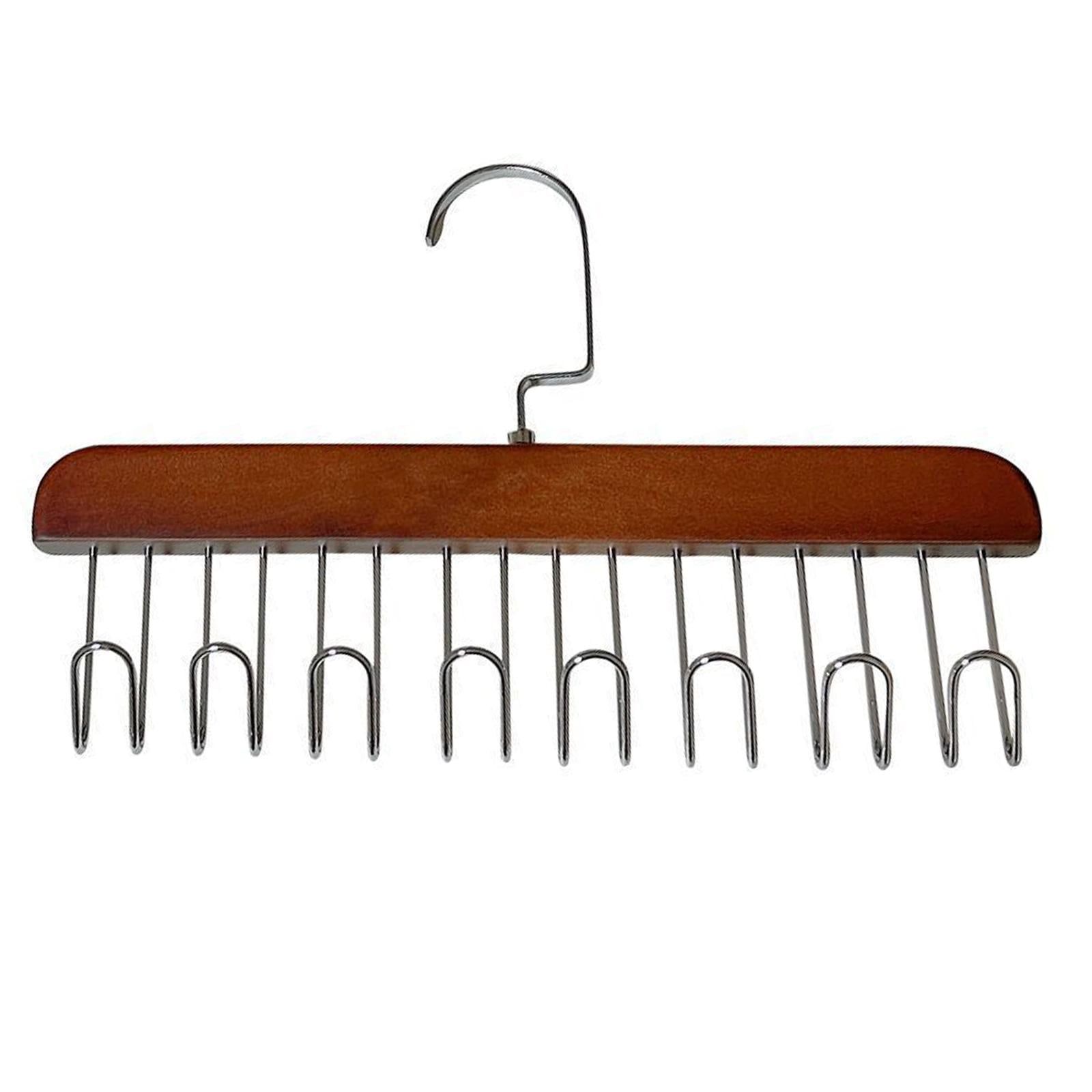 Bothyi - Perchero De Madera Para Corbatas, Duradero, Ahorra Espacio Con 8 Ganchos Para Bufandas, Sombreros, Camisetas Sin Mangas, Color Marrón Oscuro
