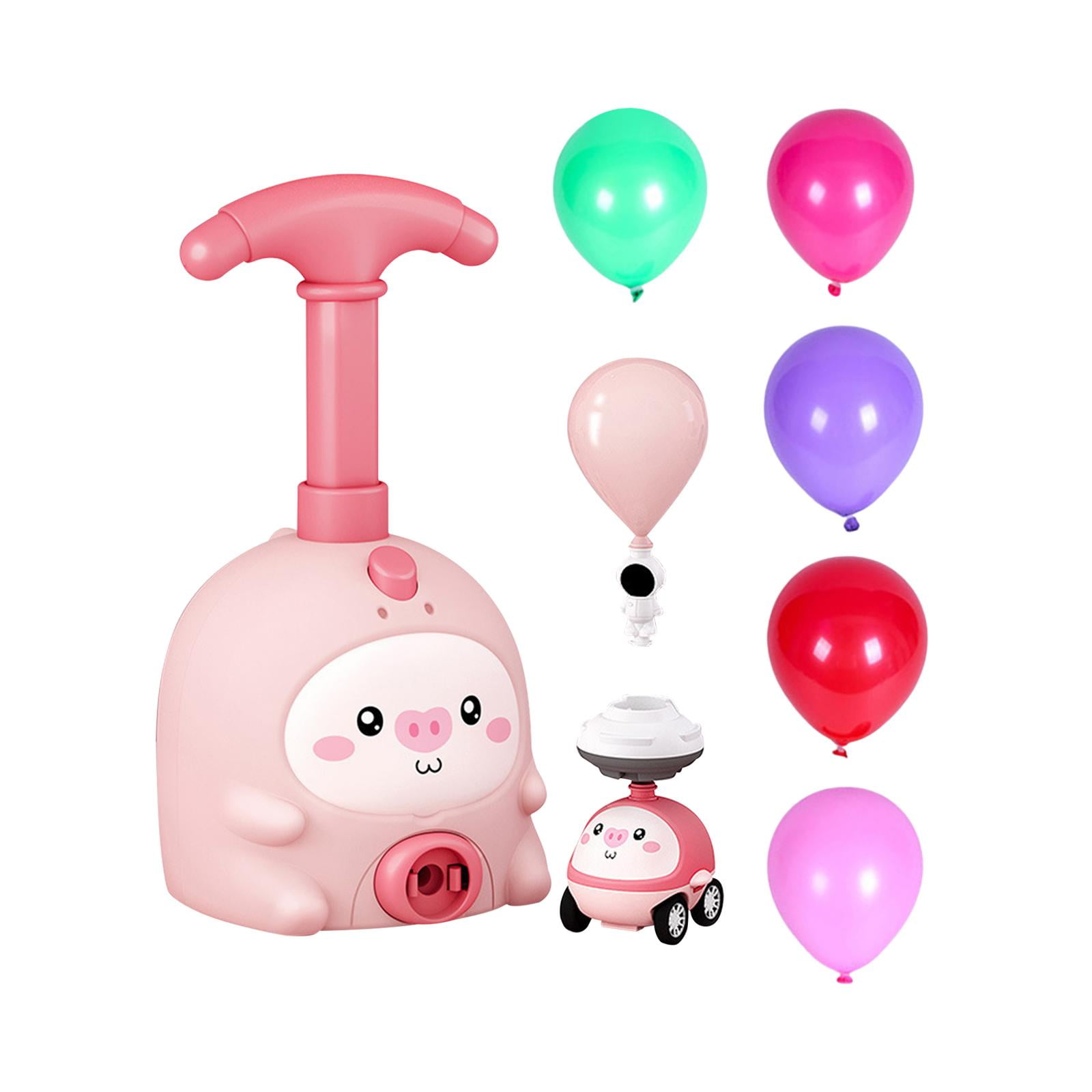 Magideal - Coche Alimentado Por Lanzador De Globos, Juguetes Educativos De Ciencia, Regalo De Coche De Globo De Energía De Inercia De Bomba Inflable Para , Rosado