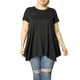 thumbnail image 4 of Agnes Orinda Blusas de Talla Grande para Mujer, Camisetas de Verano con Cuello Redondo, Sueltas, de Manga Corta, Tejidas, Camiseta Holgada, Casual 2X Negro, 4 of 8