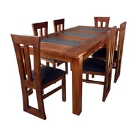 Koliat - Jgo Comedor Elegant 6S Nogal Ceramica Beige