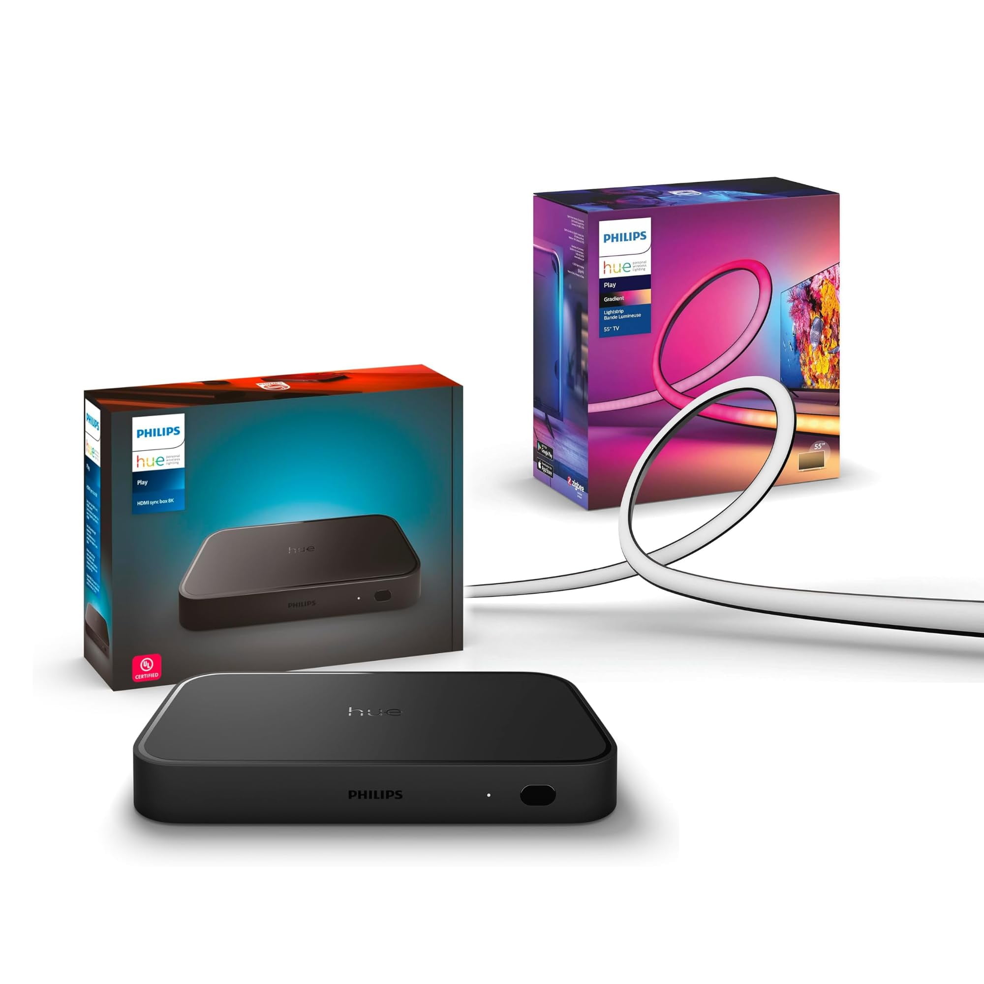 Sync Box 8k + Hue Play Gradient Lighstrip 55 Nam Philips Hue