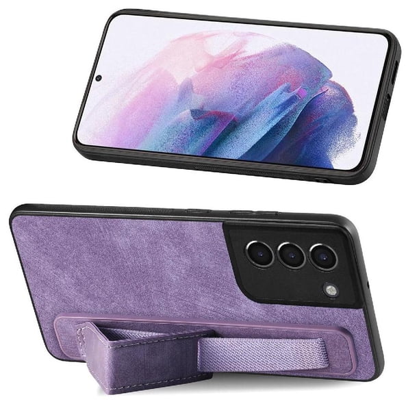 Funda Protectora con Correa para Samsung Galaxy S21 Plus Resistente a Golpes Morado