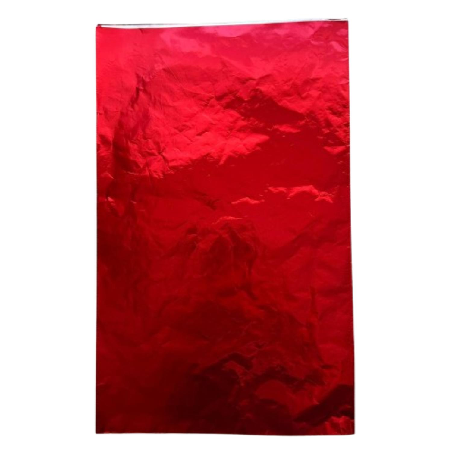 Genérico - Pack 5 Pliego Papel Aluminio Rojo 43X58Cm