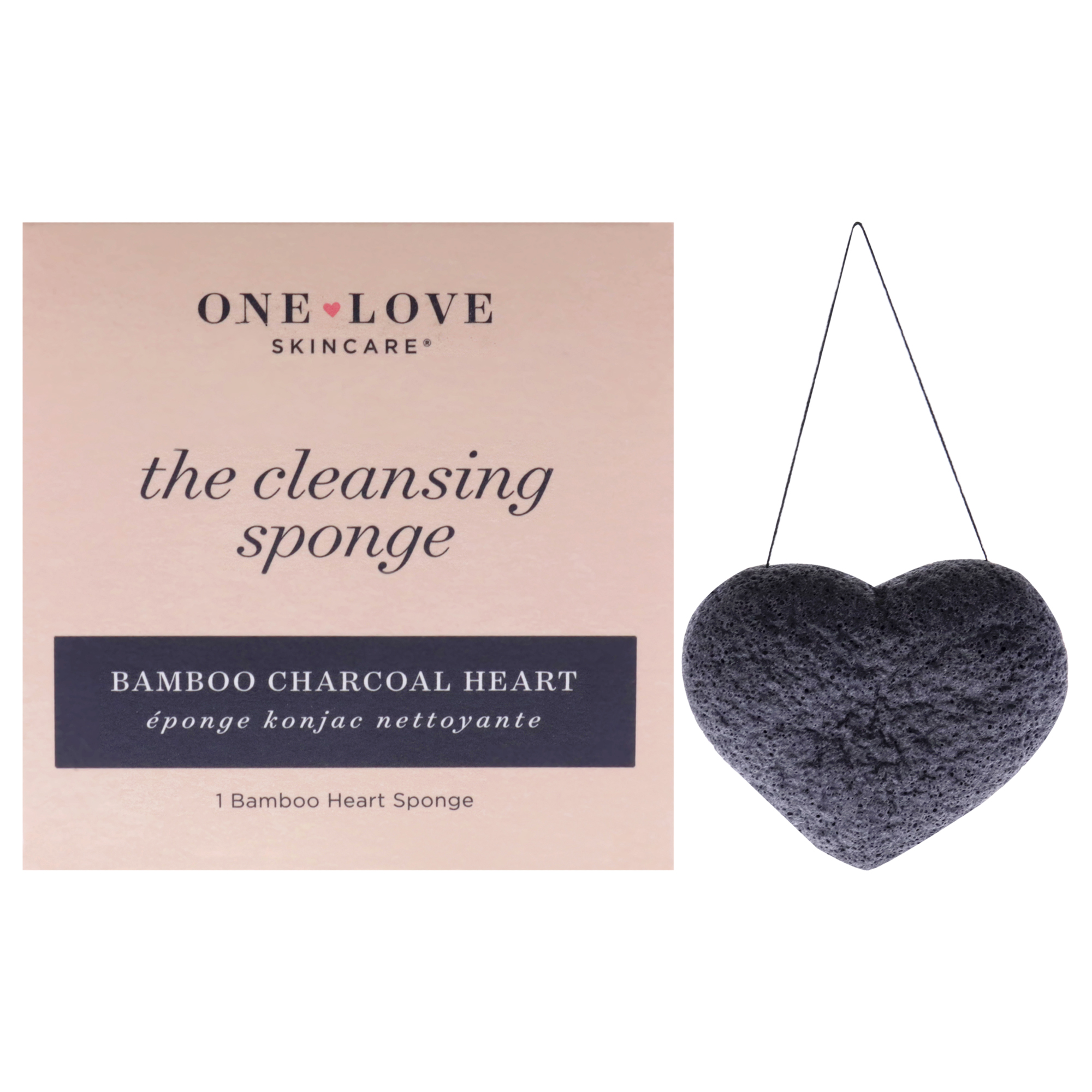 Esponja Limpiadora One Love Organics Bamboo Charcoal Heart