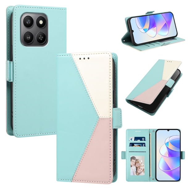Funda Cartera para Honor 400 Smart con Cierre Magnético, Tricolor, Verde