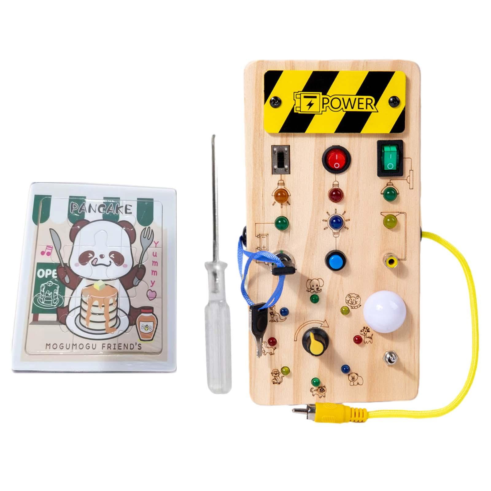 Bothyi - Interruptor De Luces, Tablero Ocupado, Juguetes Con Botones, Juego Cognitivo, Habilidades Motoras Básicas Con Rompecabezas A