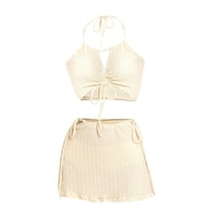 Magideal - Traje De Baño De Bikini De 3 Piezas Para Mujer, Traje De Baño, Ropa De Playa, Traje De Baño Decorativo Suave, Falda De Playa Para Club, Fiesta, Vacaci Sg