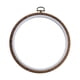 thumbnail image 2 of Marco de aro de anillo de anillo de punto cruzado Círculo decorativo marco de puntada de punto cruzado de costura de madera imitada marco de anillo de 17 cm, 2 of 5