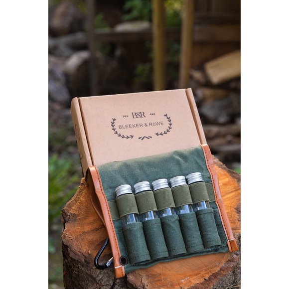 Kit de especias Bleeker and Röwe Bushcraft Camping con tarros de cristal
