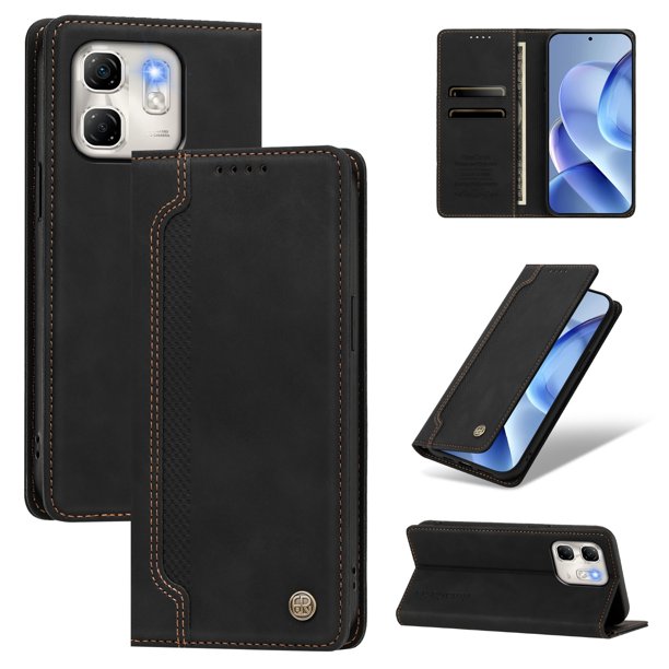 Funda Billetera para Infinix Hot 50i 4G Imán y Resistente Negro