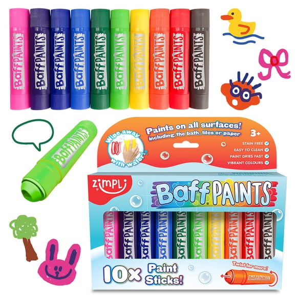 Pinturas para la Tina Zimpli Kids - 10 Colores Lavables