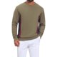 thumbnail image 1 of INSPIRE CHIC Sudadera casual de hombre con cuello redondo, manga larga, bloque de color, para entrenamiento, talla S, caqui oscuro, 1 of 6