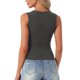 thumbnail image 3 of INSPIRE CHIC Camiseta sin mangas de algodón para mujer con cuello redondo ajustado y tirantes anchos XL Gris oscuro, 3 of 6