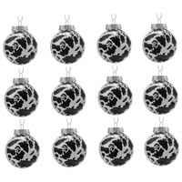Magideal - 12 Adornos Navideños De Bolas De 6 Cm Para Decoración Navideña En Casa Y Fiestas. Estilo Rústico, Resistente Y Versátil. Ideales Para Colgar En El Árb Blanco Y Negro