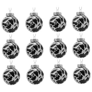 Magideal - 12 Adornos Navideños De Bolas De 6 Cm Para Decoración Navideña En Casa Y Fiestas. Estilo Rústico, Resistente Y Versátil. Ideales Para Colgar En El Árb Blanco Y Negro