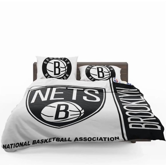 Brooklyn Nets NBA Basketball Quilt Duvet Cover Set Bed Linen Pillowcase3-Piece Bedding Set