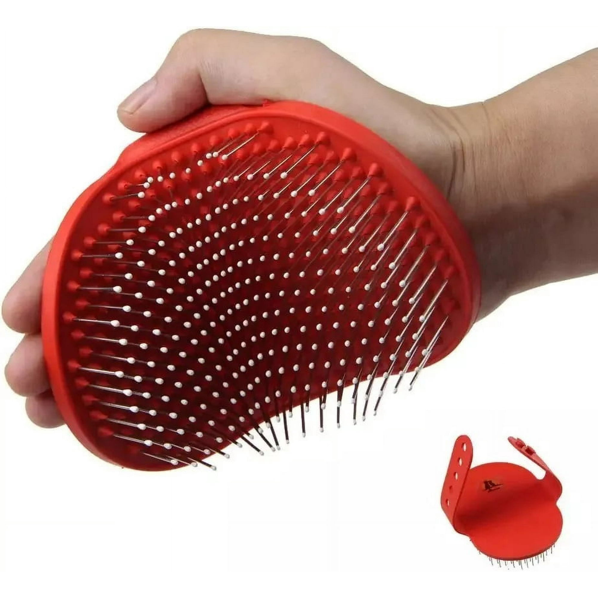 Defensor Forever - Cepillo Para Mascotas, Perros, Gatos Tipo Manopla Adaptable. Rojo