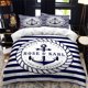 thumbnail image 1 of All Season Duvet Cover and Pillowcases Nautical Series Bedding Comforter Sets Soft Quilt Cover Double, 1 of 5