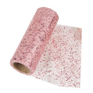 Magideal - Cinta De Malla De Tul Brillante, 10 Yardas, Bricolaje, Portátil, Moderno, Ancho, 15Cm, Cinta De Tul, Malla De Lentejuelas Para Decoración Del Día De S Oro Rosa