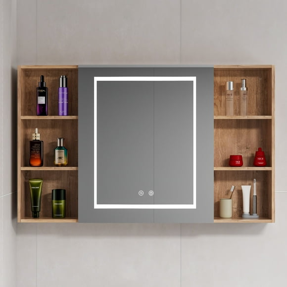 Botiquin Espejo LED Antiempañante Wood 98x80x14cm