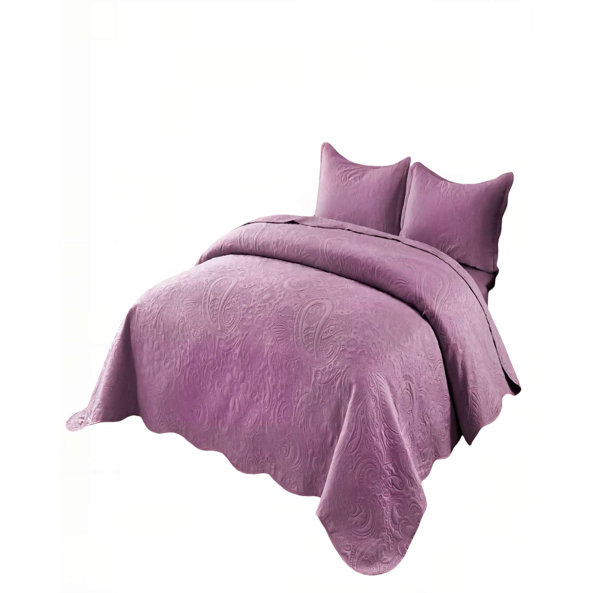 Genérico - Quilt Cubrecama De Verano 2 Plazas Con Relieve Color Morado