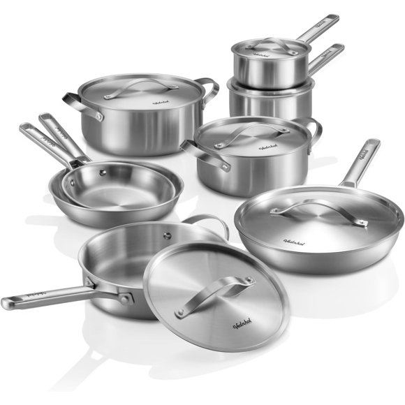 Juego de Utensilios de Cocina VEDNHOL de Titanio 20‑30 cm con Tapa