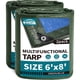 thumbnail image 1 of Lona Impermeable Tarpal 6x8ft 2 Pack Verde Azul HDPE, 1 of 3