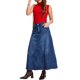 thumbnail image 2 of INSPIRE CHIC Falda Maxi de Jean para Mujer Casual de Cintura Alta Lavado Desgastado Línea A Oscilante Larga Faldas de Mezclilla M Azul Oscuro, 2 of 6
