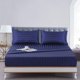 thumbnail image 1 of Sábanas de seda satinada Lanest Housing, tamaño king, color azul marino, 1 of 7
