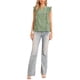 thumbnail image 2 of INSPIRE CHIC Blusas de Verano con Volantes de Manga Corta para Mujeres Elegantes de Chifón con Cuello en V Casual Elegantes para el Trabajo L Verde, 2 of 6