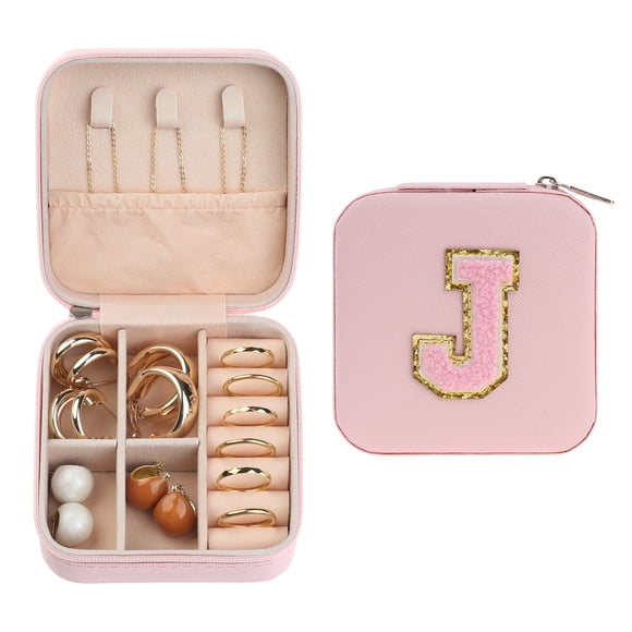 Organizador de Joyas Pequeño REGALWOVEN con Espejo, Caja Organizadora de Joyas, Regalos de Cumpleaños para Mujeres, Niñas, Amigas Rosa J