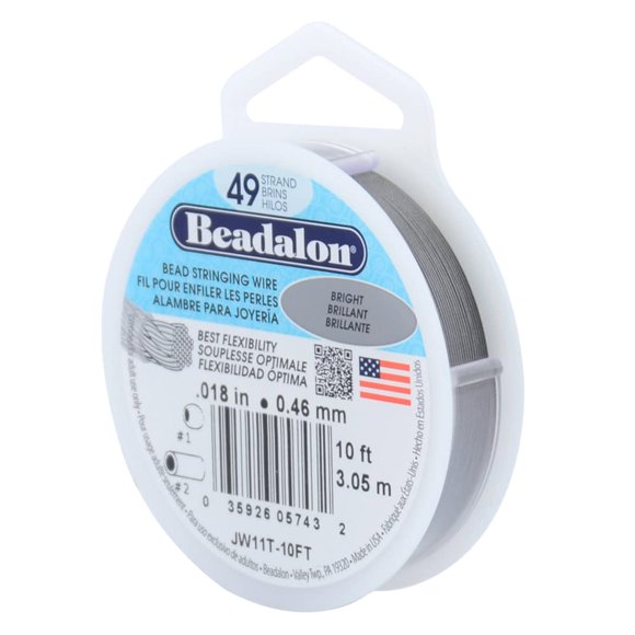 Beadalon Cable de Acero Inoxidable de 49 Hilos 0.46 mm 3.1 m