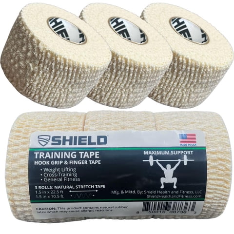 Shield Health And Fitness Llc - Shield | Cinta De Levantamiento De Pesas - Agarre De Gancho, Wod (Paquete De 3) - Cinta Deportiva Elástica, Duradera Y Cómoda - Protección Para Pulgar, Muñeca Y Dedos