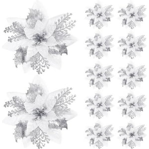 Genérica - Pack 12 Flores Navideña Adorno De Navidad Decoración Árbol Φ 14Cm