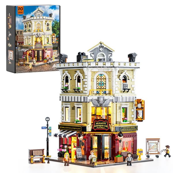 Set de bloques de construcción Lumibricks Tienda de antigüedades con luz LED, 2847 piezas