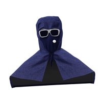 Magideal - Capucha Para Soldar, Chal Para Soldar, Cómoda, A Prueba De Polvo, Con Protección Para El Cuello Y Los Hombros, Lavable, Gorro Protector Para Soldar, S Con Vidrio Y Válvula
