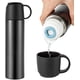 thumbnail image 1 of Botella de agua de acero inoxidable, taza aislada al vacío con tapa antifugas, taza termo de doble pared, taza de viaje Spot que mantiene caliente y frío durante 12 horas, sin BPA, 17 oz (negro), 1 of 7
